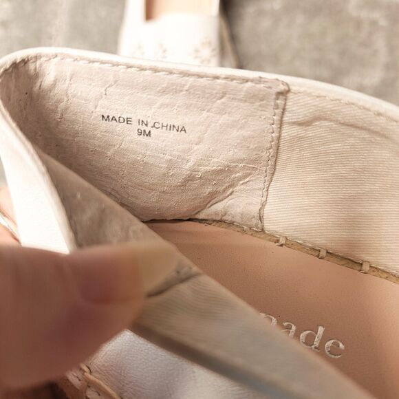Kate Spade Garcia Cut Out White Leather Espadrille Flats WOMENS SIZE 9M comfort - Picture 12 of 12